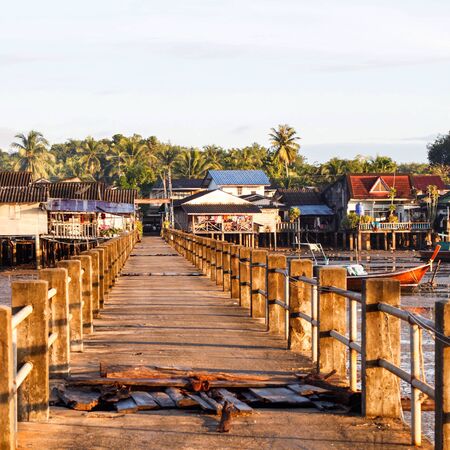 Fishermen village in Libong island, Trang, Thailandの素材