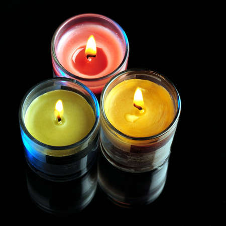 Candels over black backgroundの写真素材