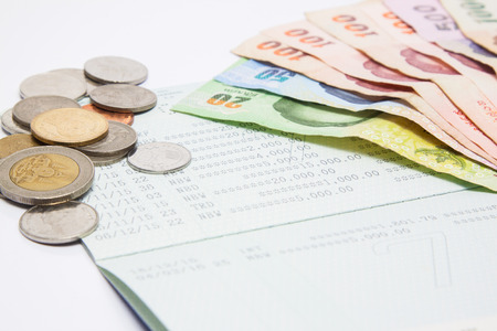 book bank with Thai moneyの写真素材