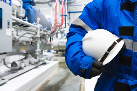 Engineer control compressor system for cold room in the plantの写真素材