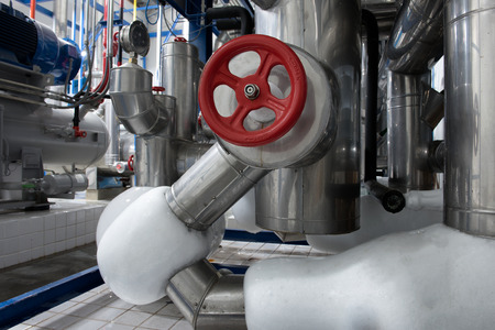 Industrial valve in machine room
