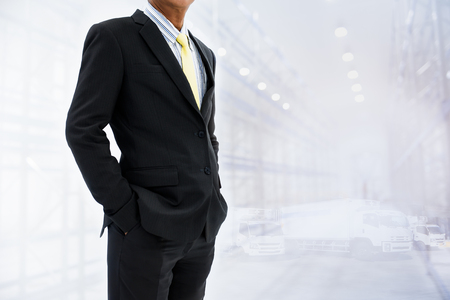 Logistics business people or professional management transportation concept with copy space for your text.の写真素材