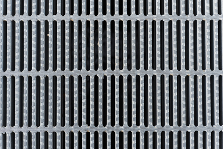 The galvanized steel grating on gutter