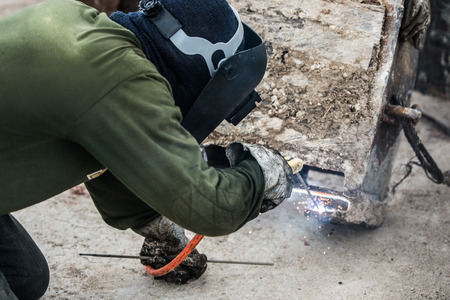 Welding steel work