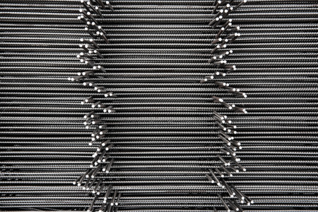 Pile of wire mesh. Reinforcement material of concrete pouring. Depth of field concept. Selection...