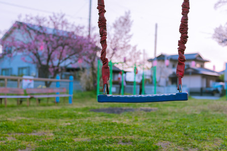 Playground swing for healthcare in japan park.の写真素材