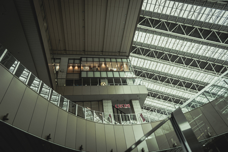 OSAKA, JAPAN - MAR 2015 : Osaka station city  interior hall. Cinematic filterのeditorial素材