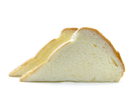 White fresh bread sandwich raw on white background
