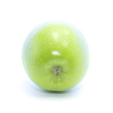 Bottom view green apple recipe on white backgroundの写真素材