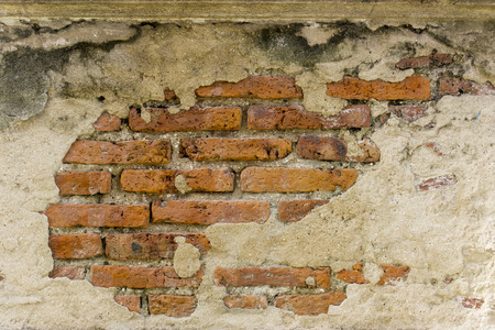 Detail brick wall material in old building backgroundの写真素材