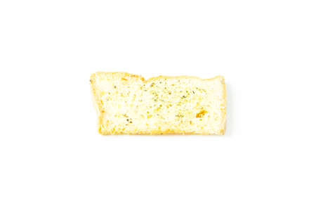 Bake garlic bread crispy snack top view on white backgroundの写真素材