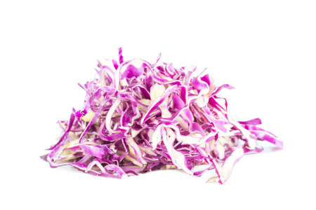 Fresh slice red cabbage salad ingredient on white backgroundの写真素材