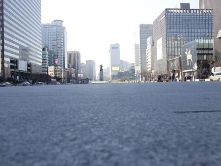 Sejong square public area in central district in Seoul Koreaのeditorial素材
