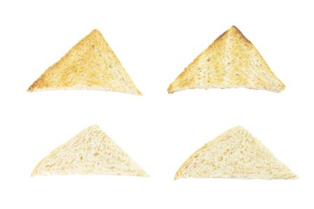 Sandwich shape whole wheat toast and fresh on white backgroundの写真素材