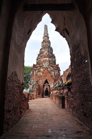 Ayudthaya Temple Though The Templeの写真素材