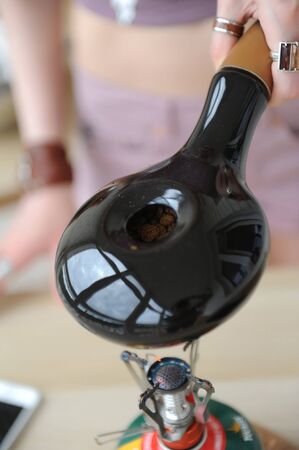 Ceramic coffee sample roaster. Manual home handy roasting