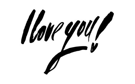 i love you vector calligraphy print. Hand writing vector phrase for gift card, poster are t-shotのイラスト素材