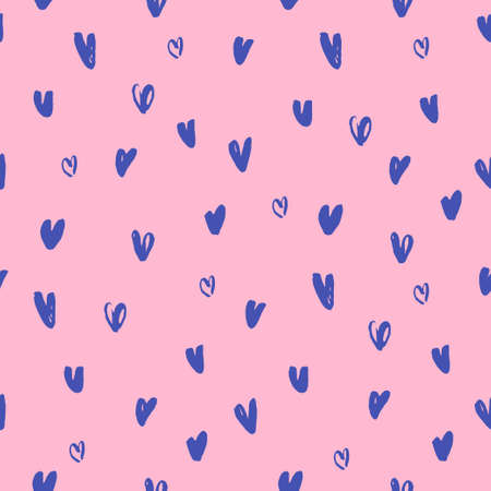 sketching hearts pattern pink and blue