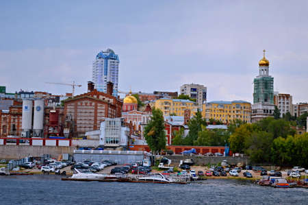 view of the city of Samara from the Volga riverのeditorial素材
