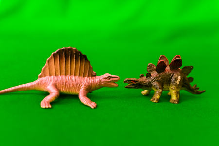 children's toy dinosaurの写真素材