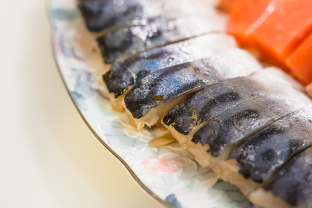 salmon or trout or salmon near the mackerelの写真素材