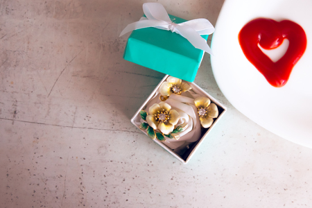 Valentine's day, items on a white or bright backgroundの写真素材