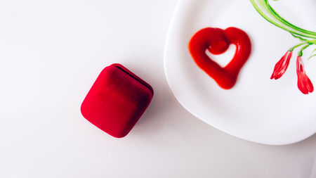 Valentine's day, items on a white or bright background