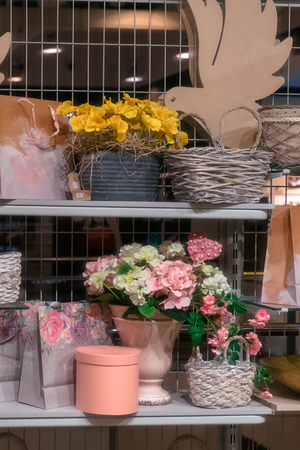 vintage items for gift wrapping and interior decorationの写真素材
