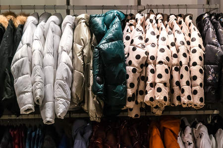 clothes in the dressing room or in the shopの写真素材