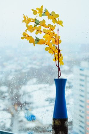 flowers made of artificial materialsの写真素材