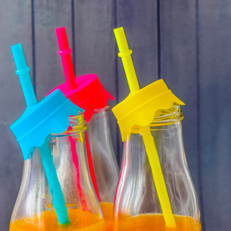 special bottles for juices, smoothies, cocktailsの写真素材