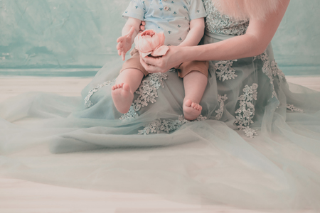 children's photo shoot in the photo studioの写真素材
