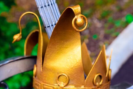 decorative crown - one side with jester bellsの写真素材