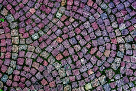 footpath lined with colored stone small sizeの写真素材
