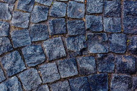 footpath lined with colored stone small sizeの写真素材