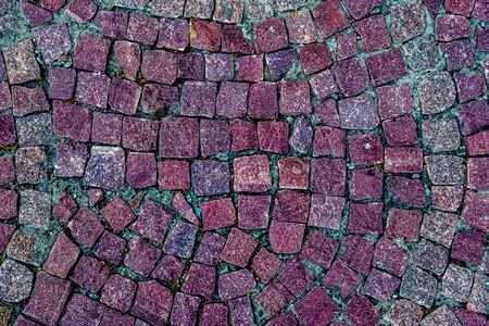 footpath lined with colored stone small sizeの写真素材