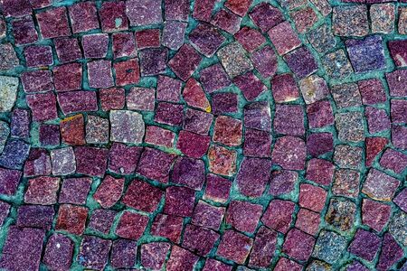 footpath lined with colored stone small sizeの写真素材