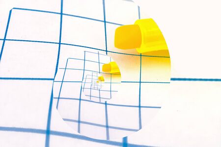 bright colored stationery twisted in a spiralの写真素材
