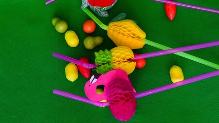 cocktail tubes, chewing candies and cocktailの写真素材