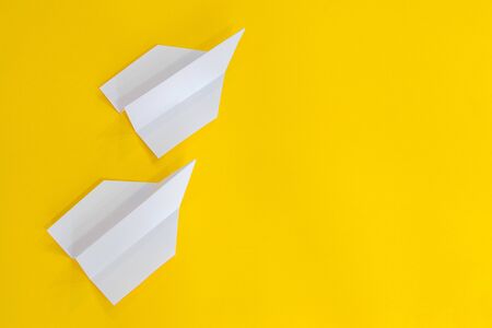 paper airplane-a symbol of easy but short-lived flightの写真素材