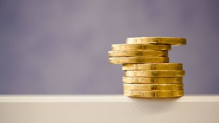 fake money - chocolate in the form of coins covered with Golden foil