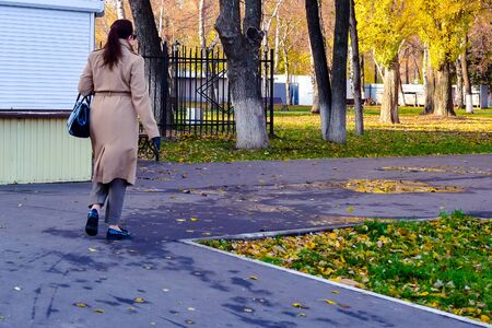 simple and sports walks in the Park in mid-autumnの写真素材