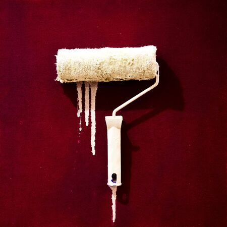 paint roller for painting with white paint