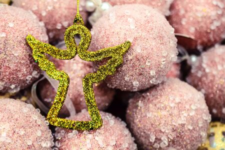 various decorations and toys for Christmas tree decoration and Christmas and new year celebrationの写真素材