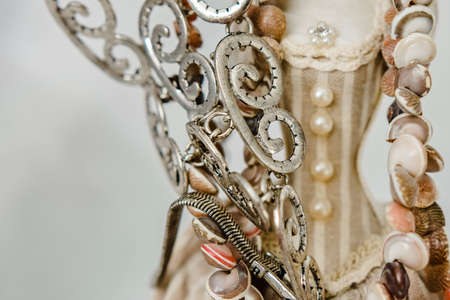 jewelry made of base stones or silver in different combinationsの写真素材