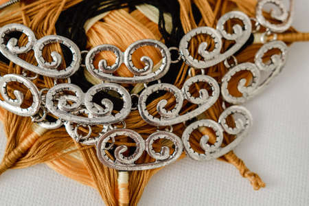 jewelry made of base stones or silver in different combinationsの写真素材