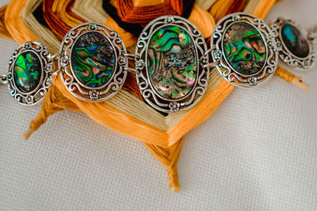 jewelry made of base stones or silver in different combinations