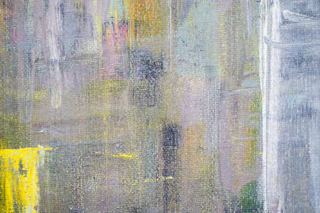 fragment of a surface with random strokes of bright paintの写真素材