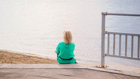 walking and physical education and sports on the Volga River embankment in Samara, Russiaの写真素材
