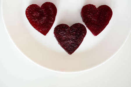 figures from boiled beetroot for table settingの写真素材